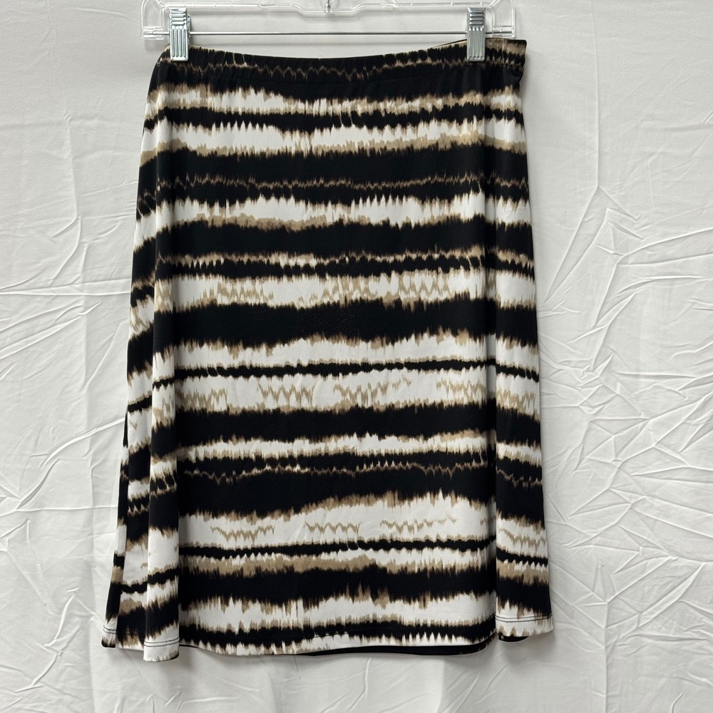 212 Collection Women's Size M Black White Tan Tie‎ Dye Midi Skirt